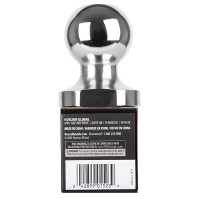 Reese Towpower Trailer Hitch Ball with Chrome Finish for Automotive Equipment