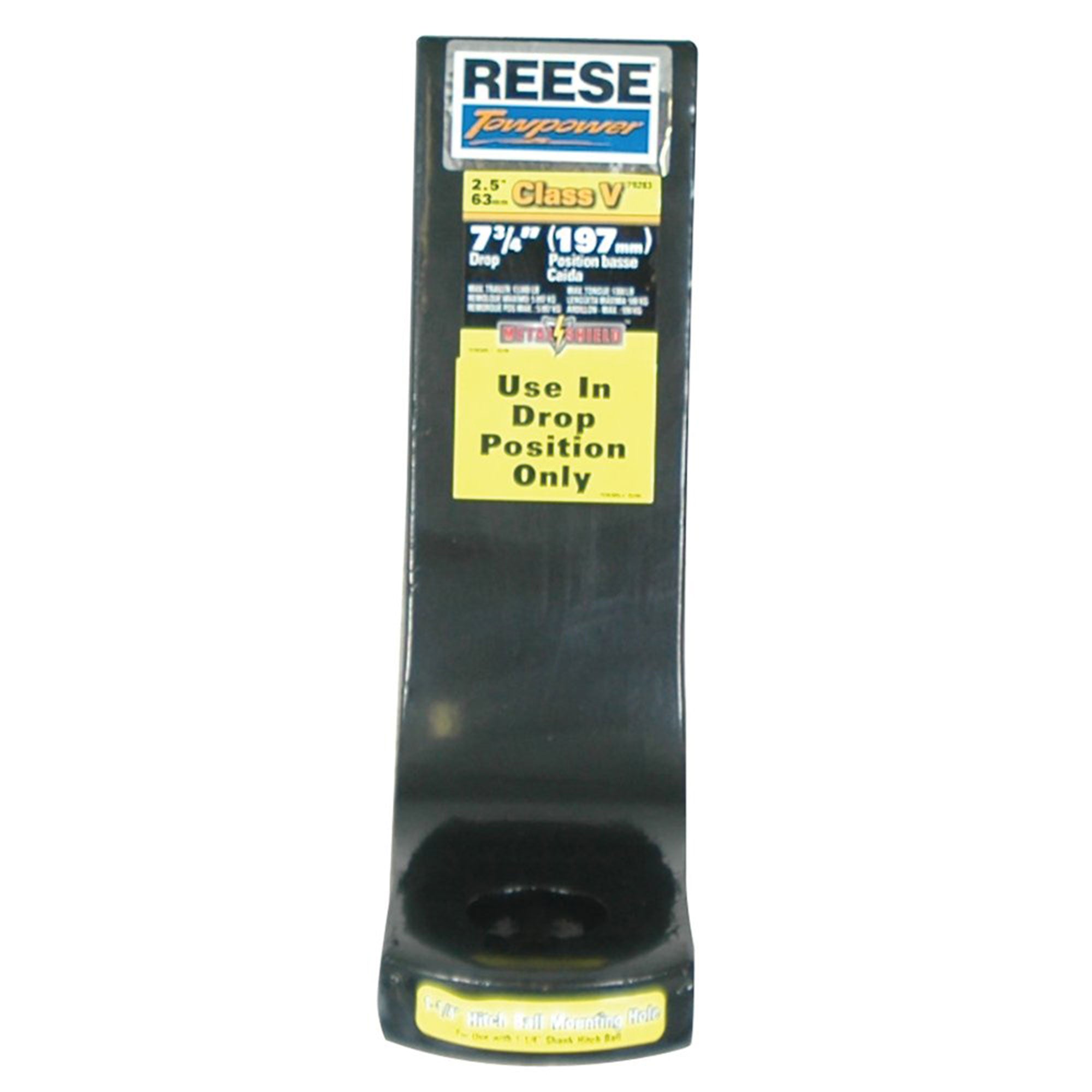 Reese Trailer Hitch Ball Mount, 2.5" Receiver, 7.75" Drop, Black (Open Box) - VMInnovations