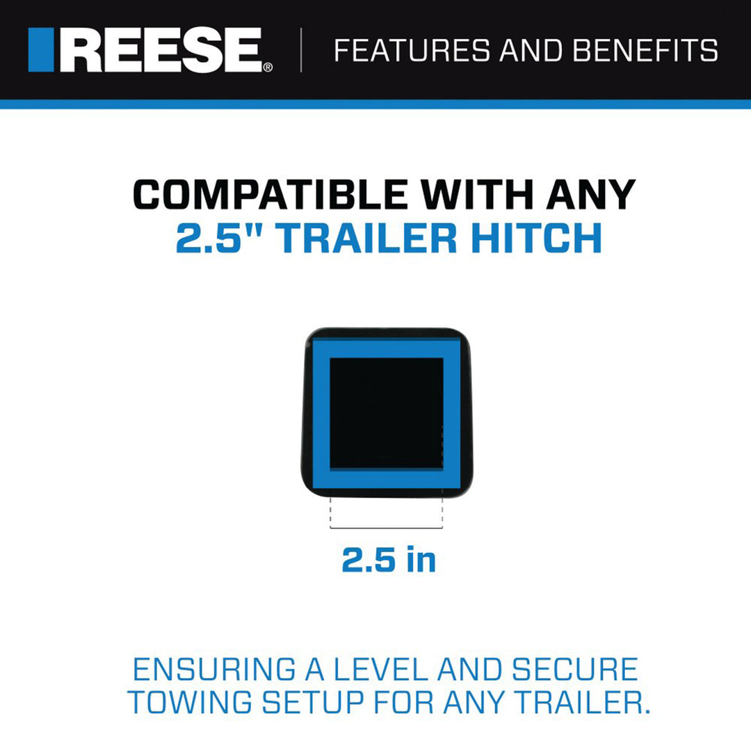 REESE Hitch Ball Mount, Fits 2.5" Receiver, 5" Drop, 13,000 lbs, Black (Used)