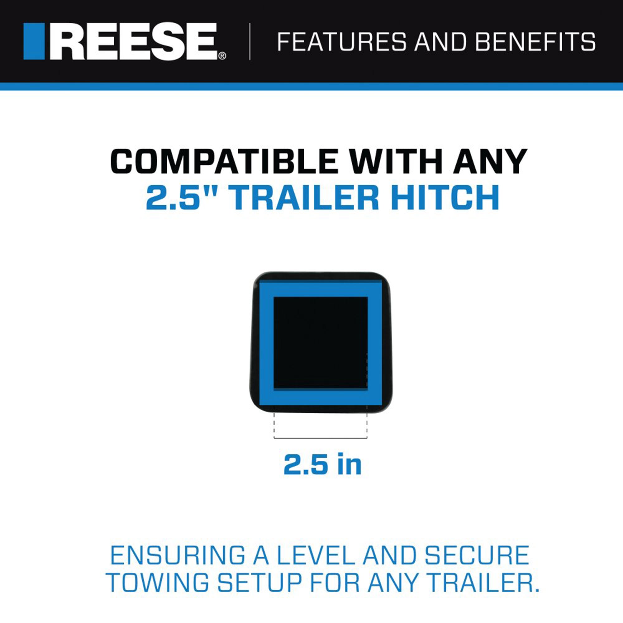 REESE Hitch Ball Mount, Fits 2.5" Receiver, 5" Drop, 13,000 lbs, Black (Used)
