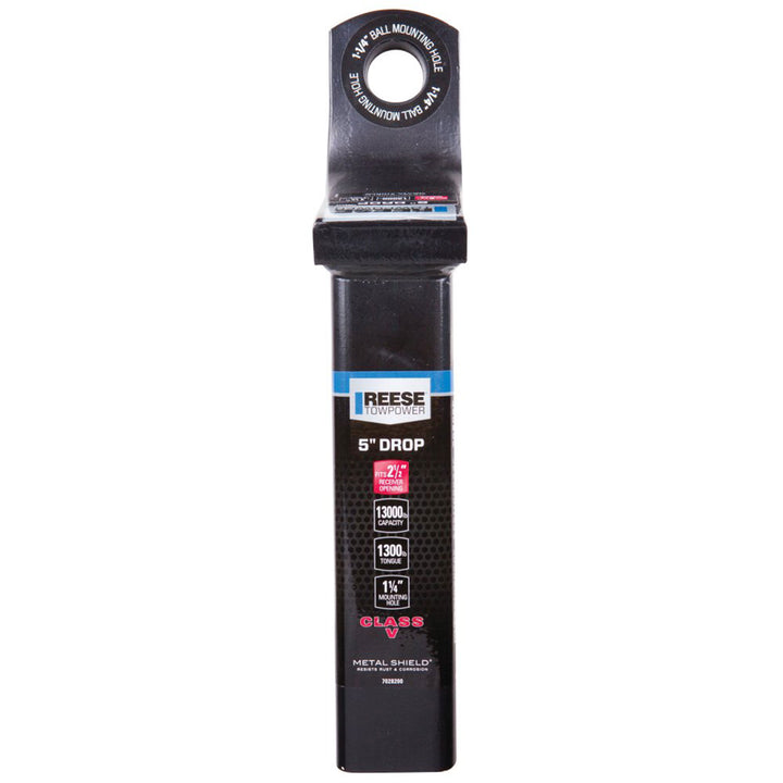 REESE Hitch Ball Mount, Fits 2.5" Receiver, 5" Drop, 13,000 lbs, Black (Used)