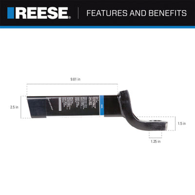REESE Hitch Ball Mount, Fits 2.5" Receiver, 3" Drop, 14000lbs, Black (Open Box) - VMInnovations
