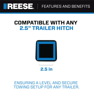 REESE Hitch Ball Mount, Fits 2.5" Receiver, 3" Drop, 14000lbs, Black (Open Box) - VMInnovations