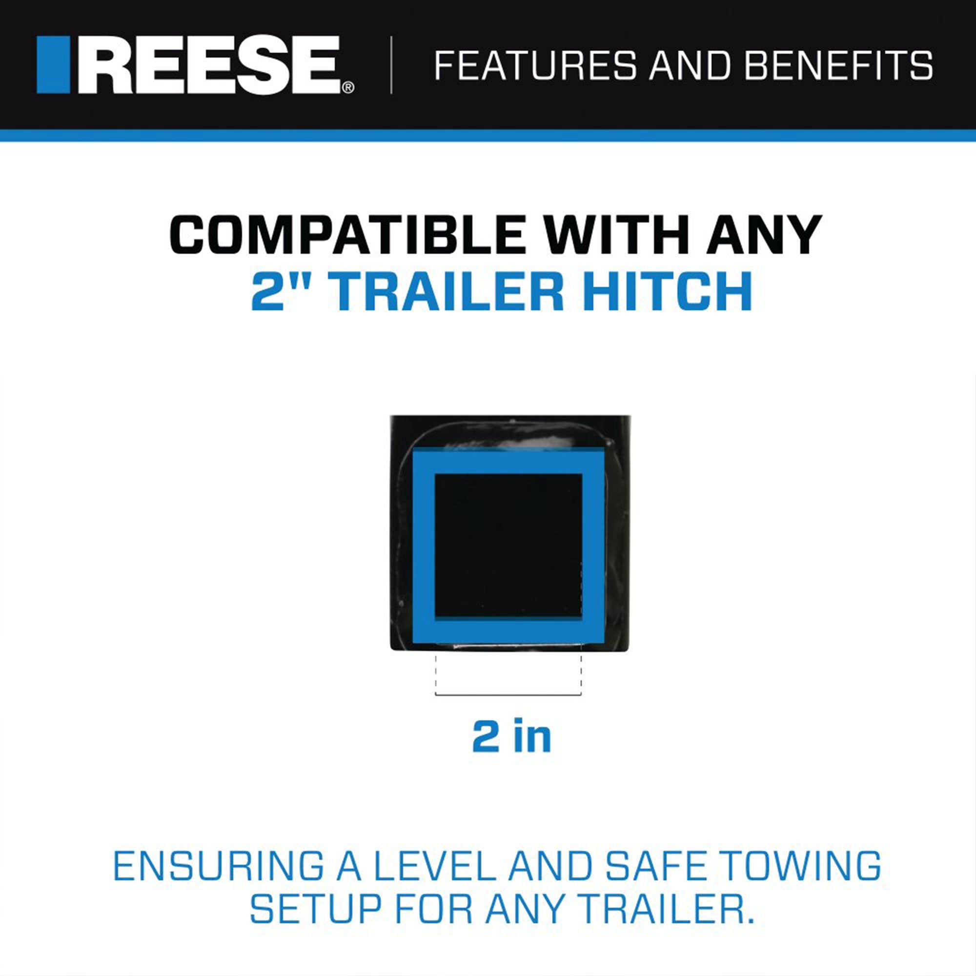 REESE Trailer Hitch Ball Mount, Fits 2" Receiver, 4" Drop, 16000 lbs, Black - VMInnovations