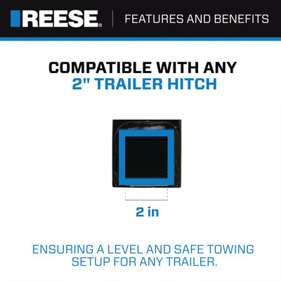 REESE Trailer Hitch Ball Mount, Fits 2" Receiver, 4" Drop, 16000 lbs, Black - VMInnovations