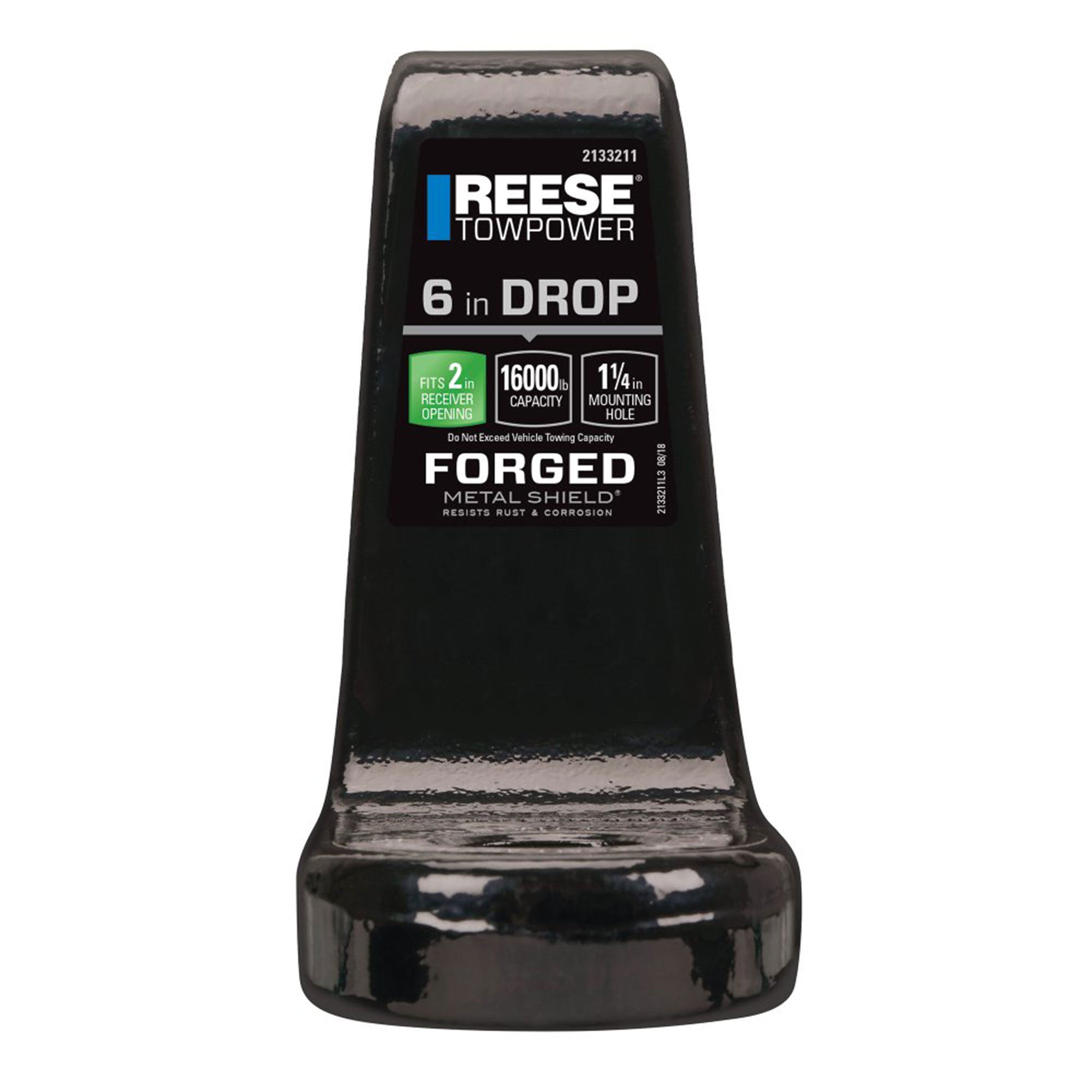 REESE Trailer Hitch Ball Mount, Fits 2" Receiver, 4" Drop, 16000 lbs, Black - VMInnovations