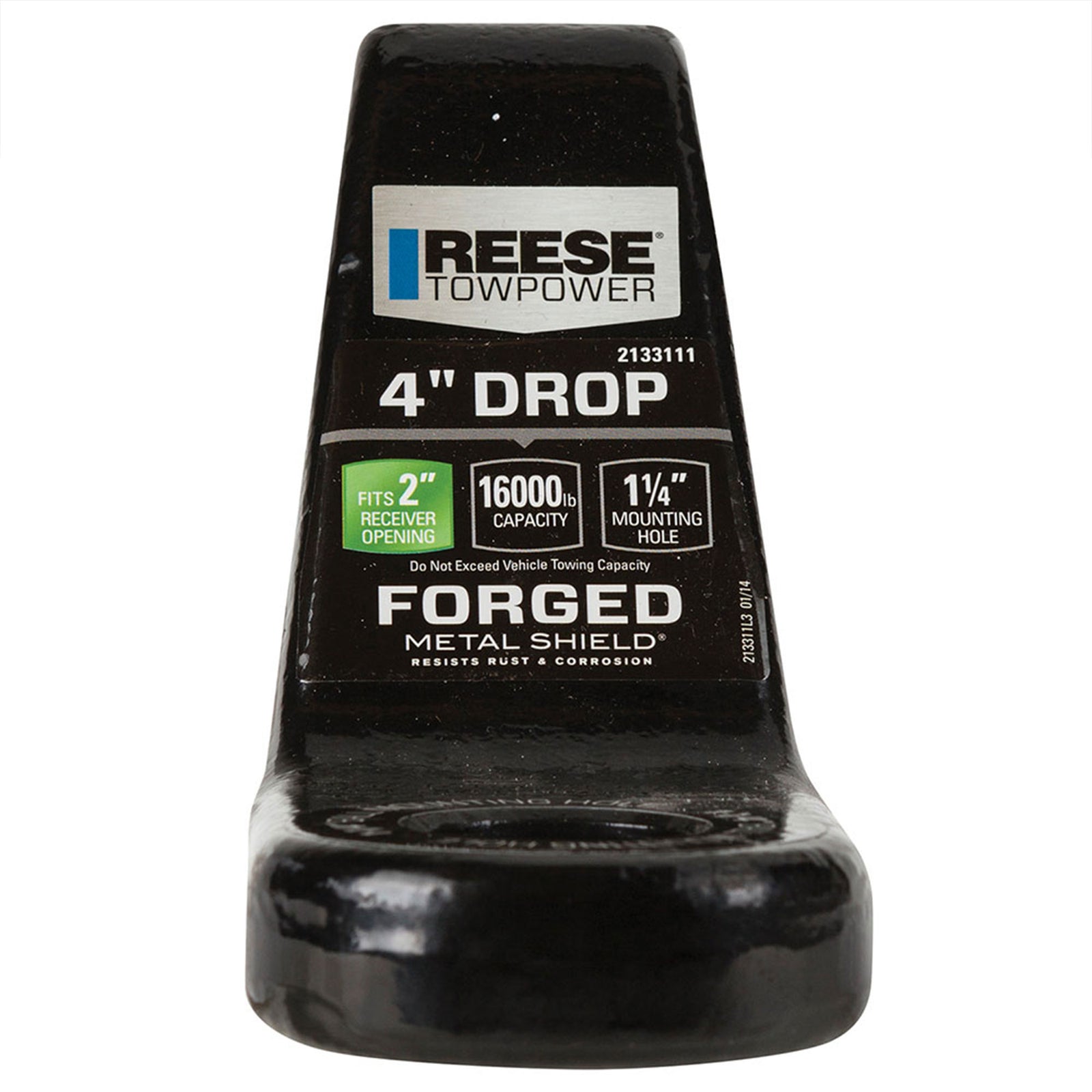 REESE Trailer Hitch Ball Mount, Fits 2" Receiver, 4" Drop, 16000 lbs, Black - VMInnovations