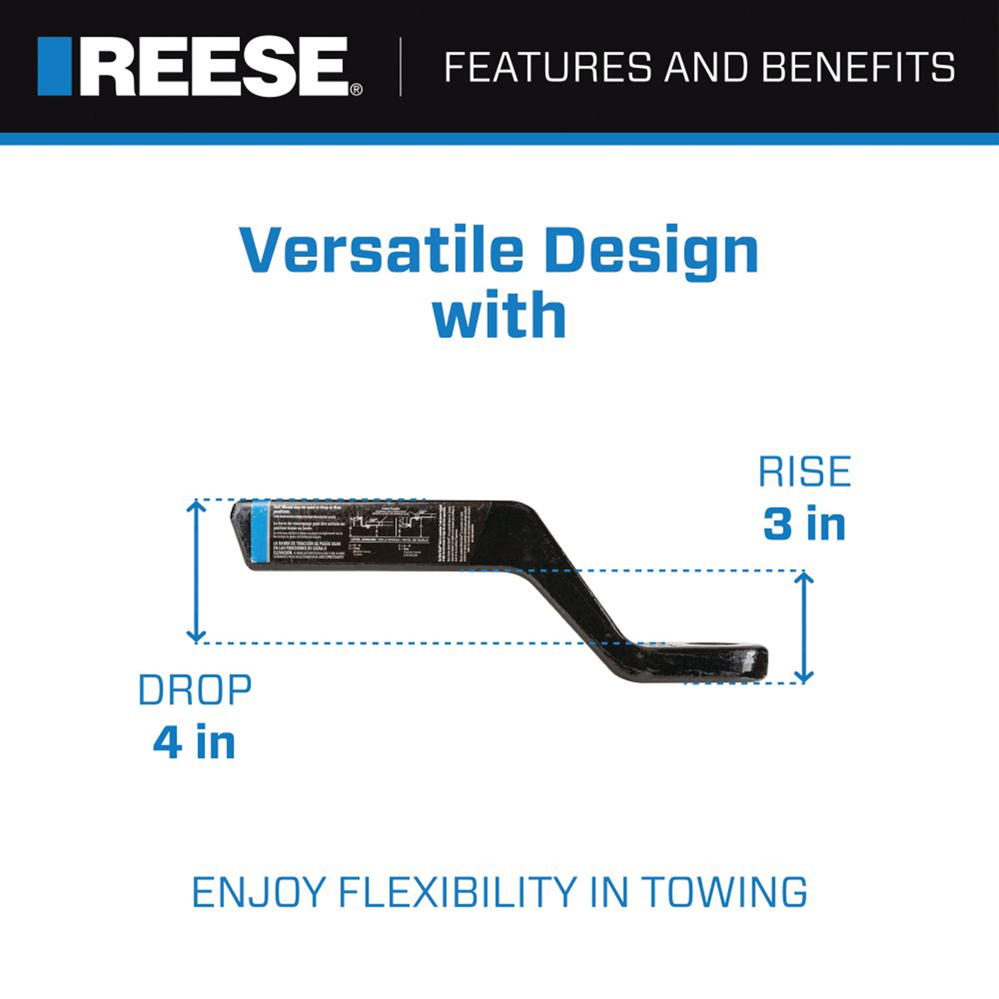 REESE Trailer Hitch Ball Mount, Fits 2" Receiver, 4" Drop, 16000lbs, Black(Used) - VMInnovations