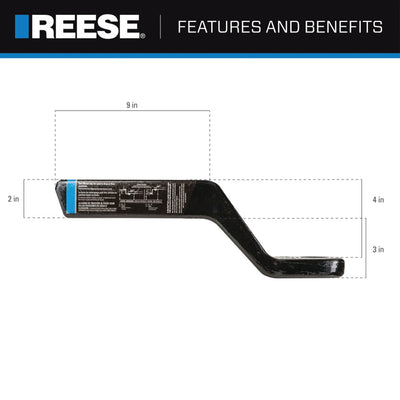 REESE Trailer Hitch Ball Mount, Fits 2" Receiver, 4" Drop, 16000lbs, Black(Used) - VMInnovations