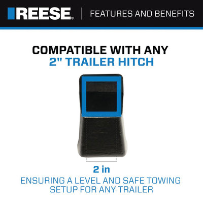 REESE Trailer Hitch Ball Mount, Fits 2" Receiver, 4" Drop, 16000 lbs, Black