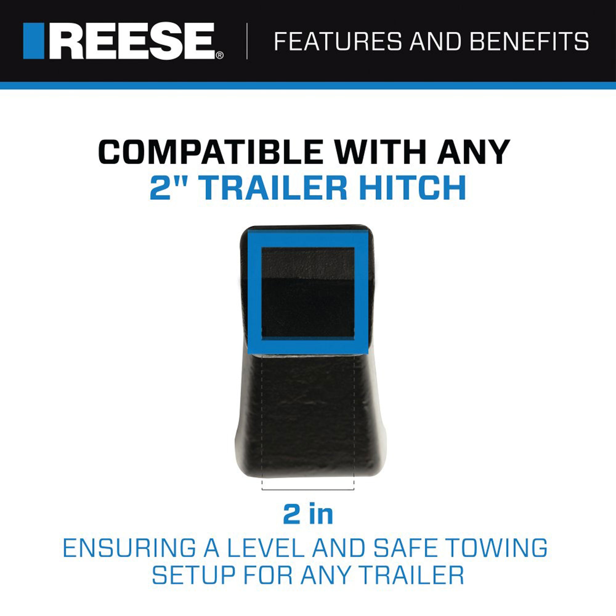 REESE Trailer Hitch Ball Mount, Fits 2" Receiver, 4" Drop, 16000lbs, Black(Used) - VMInnovations