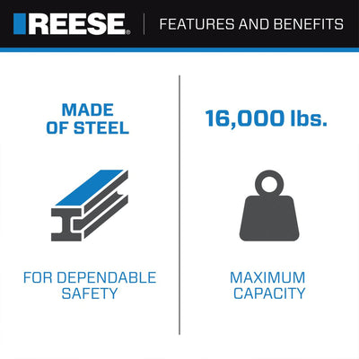 REESE Trailer Hitch Ball Mount, Fits 2" Receiver, 4" Drop, 16000lbs, Black(Used) - VMInnovations