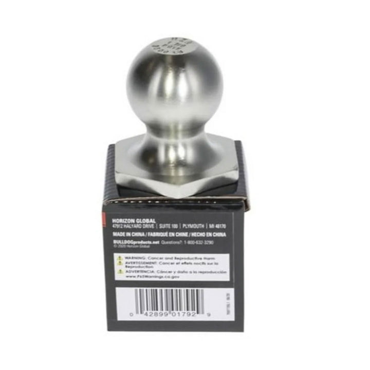 Bulldog 1-7/8 inch Diameter Interlock Hitch Ball, 3,500 Pound Capacity, HD Zinc