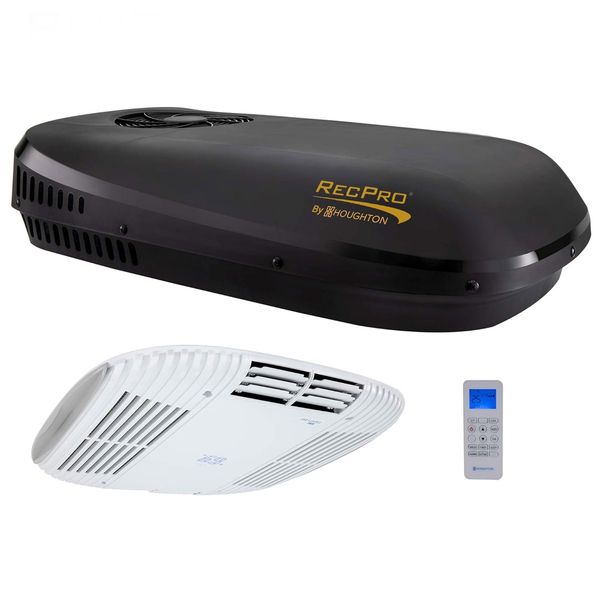 RecPro RV Air Conditioner 9.5K BTU Quiet Cooling Unit with Remote Control, Black - VMInnovations