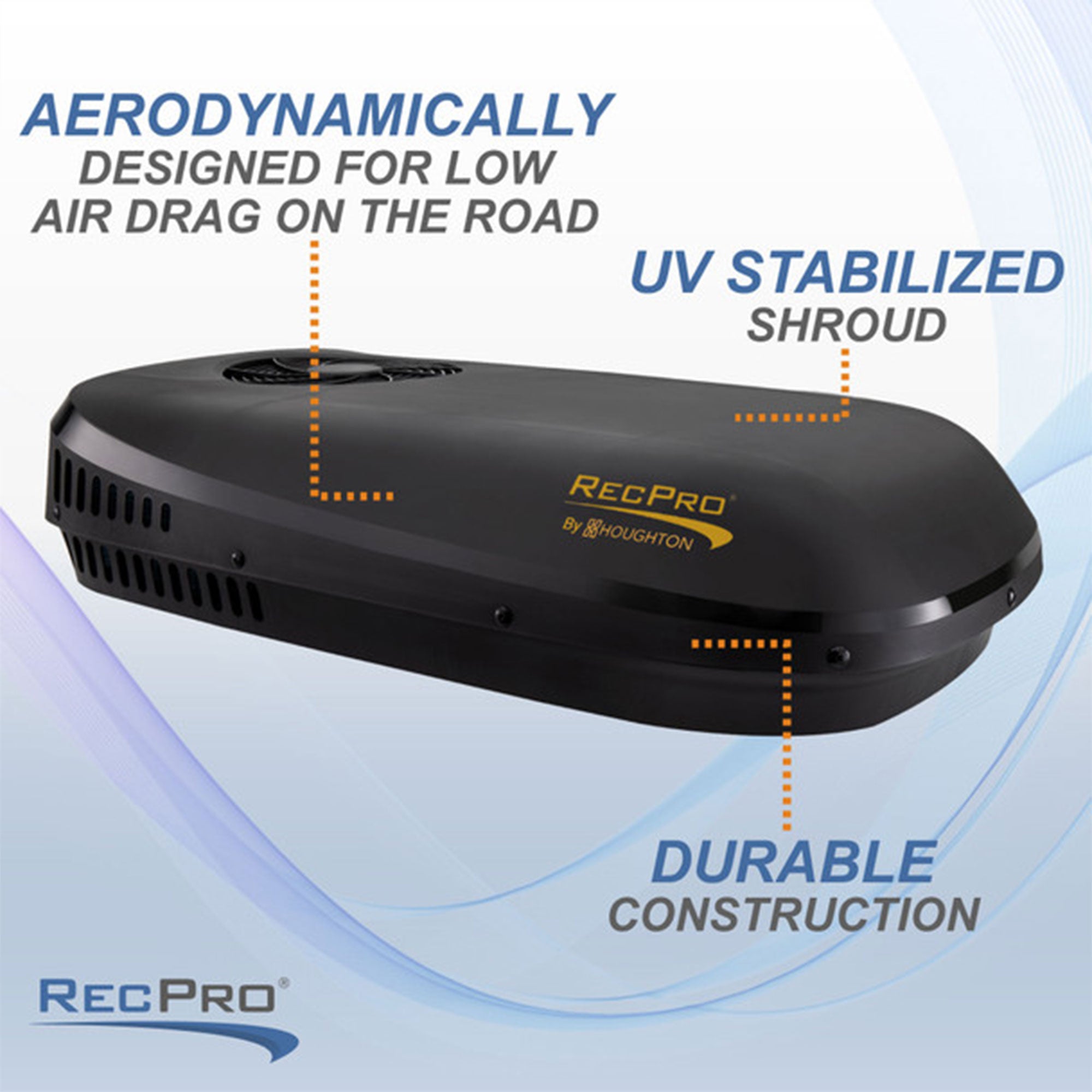 RecPro RV Air Conditioner 9.5K BTU Quiet Cooling Unit with Remote Control, Black - VMInnovations