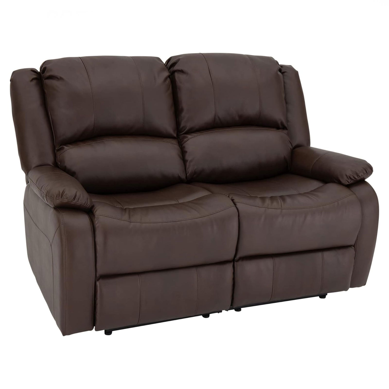 RecPro Charles 58 Inch Recliner Sofa RV Faux Leather Lounge Furniture, Mahogany - VMInnovations