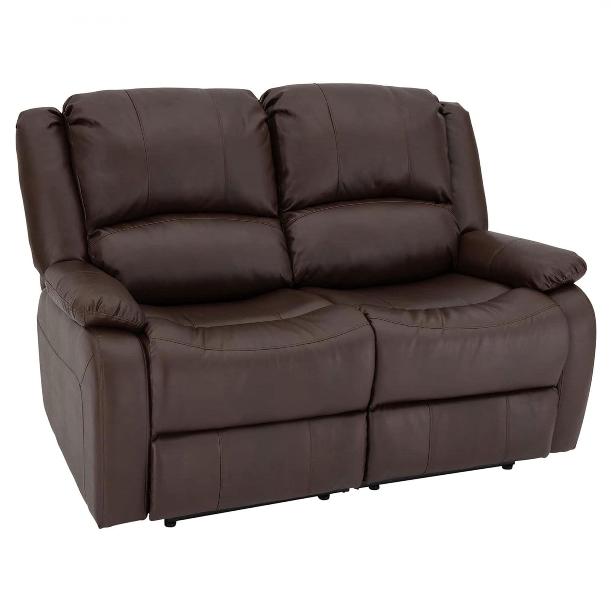RecPro Charles 58 Inch Recliner Sofa RV Faux Leather Lounge Furniture, Mahogany - VMInnovations