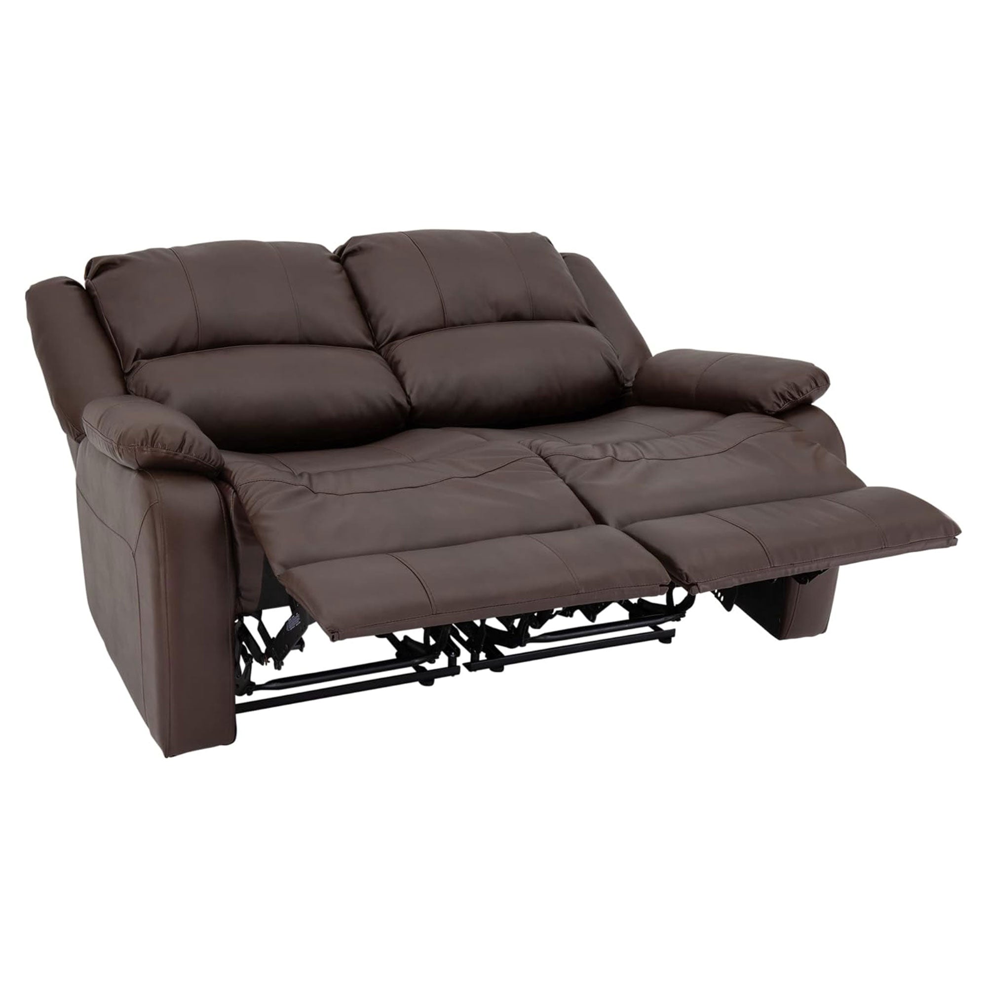 RecPro Charles 58 Inch Recliner Sofa RV Faux Leather Lounge Furniture, Mahogany - VMInnovations