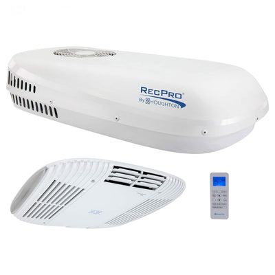 RecPro RV Air Conditioner 9.5K BTU Quiet Cooling Unit with Remote Control, White