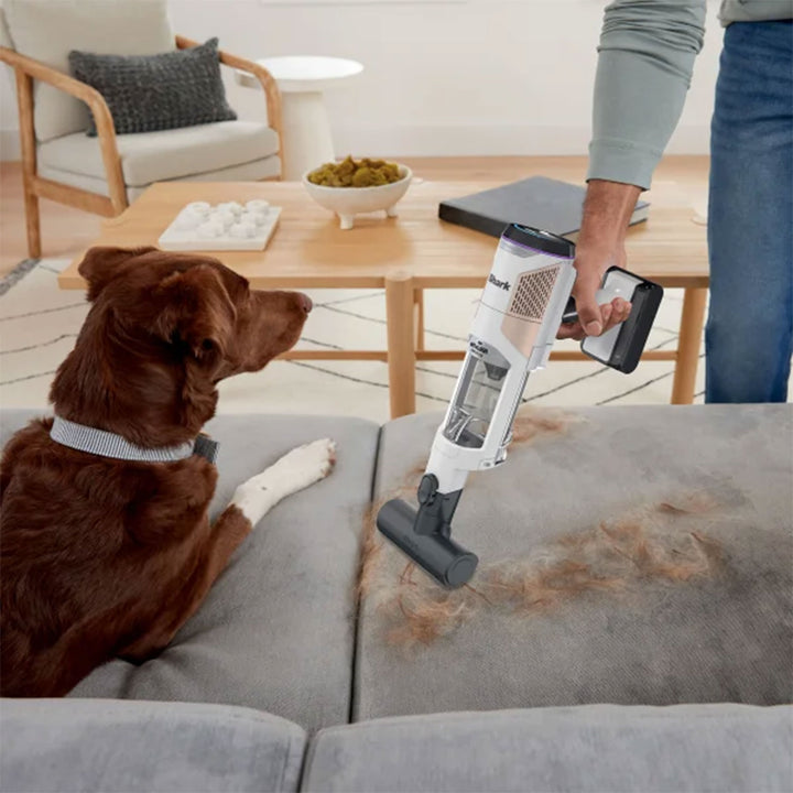 Shark Cordless Detect Pro Auto Empty Stick Vacuum, White (Used)