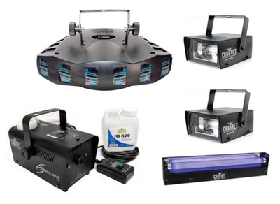 Chauvet DJ Derby X DMX Effect Light w/ Fog Machine + Blacklight + Mini Strobes
