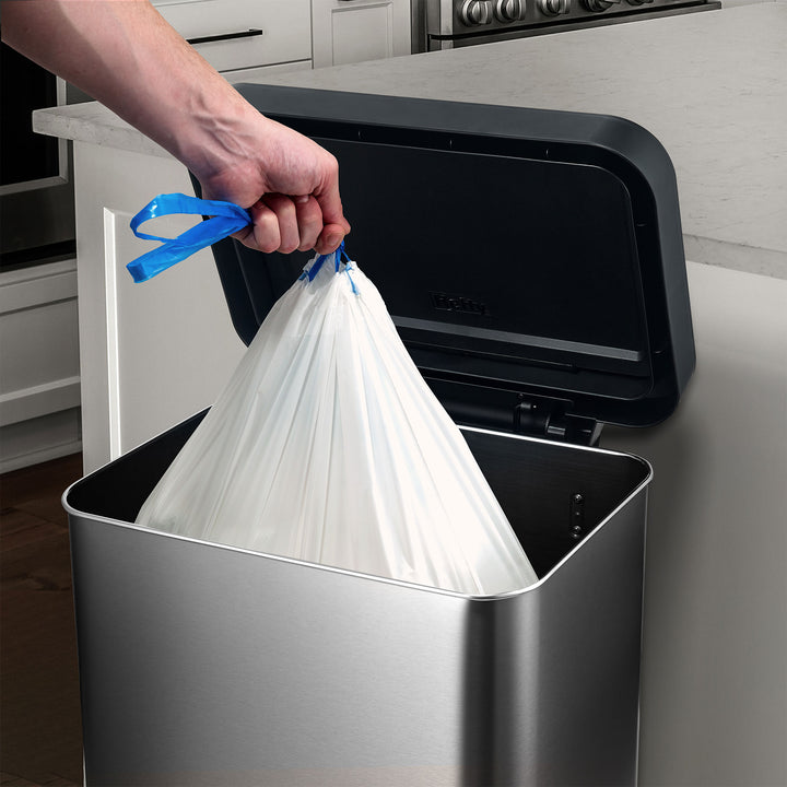 Hefty Stainless Steel Step Trash Cans w/Lids, 12.7 Gal & 1.3 Gal Bin (Open Box)