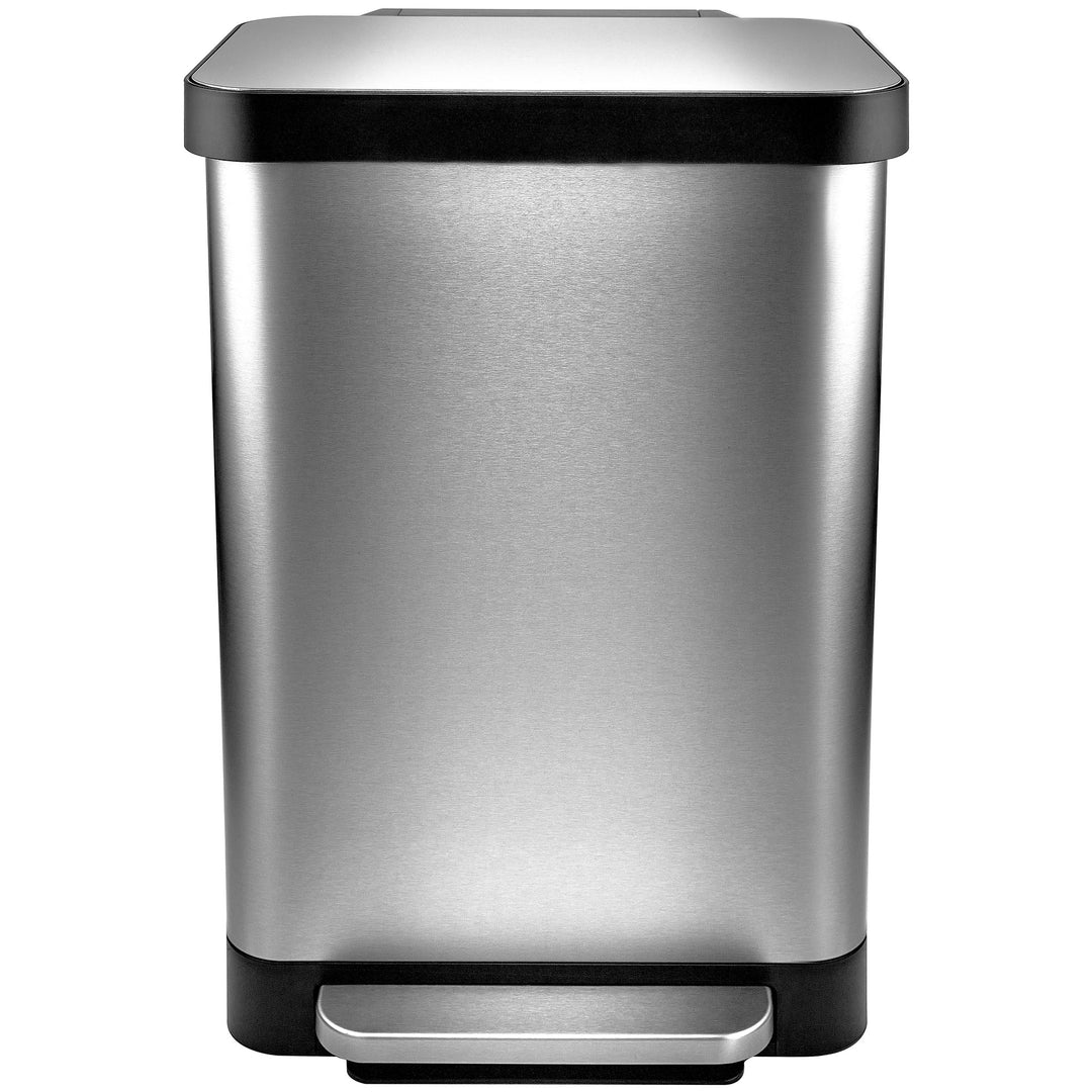 Hefty Stainless Steel Step Trash Cans w/Lids, 12.7 Gal & 1.3 Gal Bin (Open Box)
