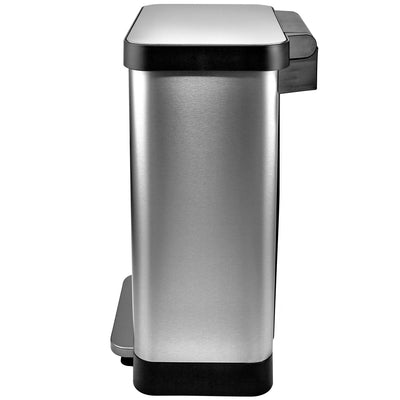 Hefty Stainless Steel Step Trash Cans with Lids, 12.7 Gallon & 1.3 Gallon Bin