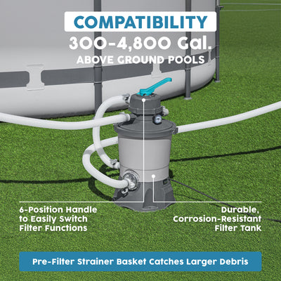 Bestway 950 Gallon Sand Filter Pump for Above Ground Outdoor Swimming Pools - VMInnovations