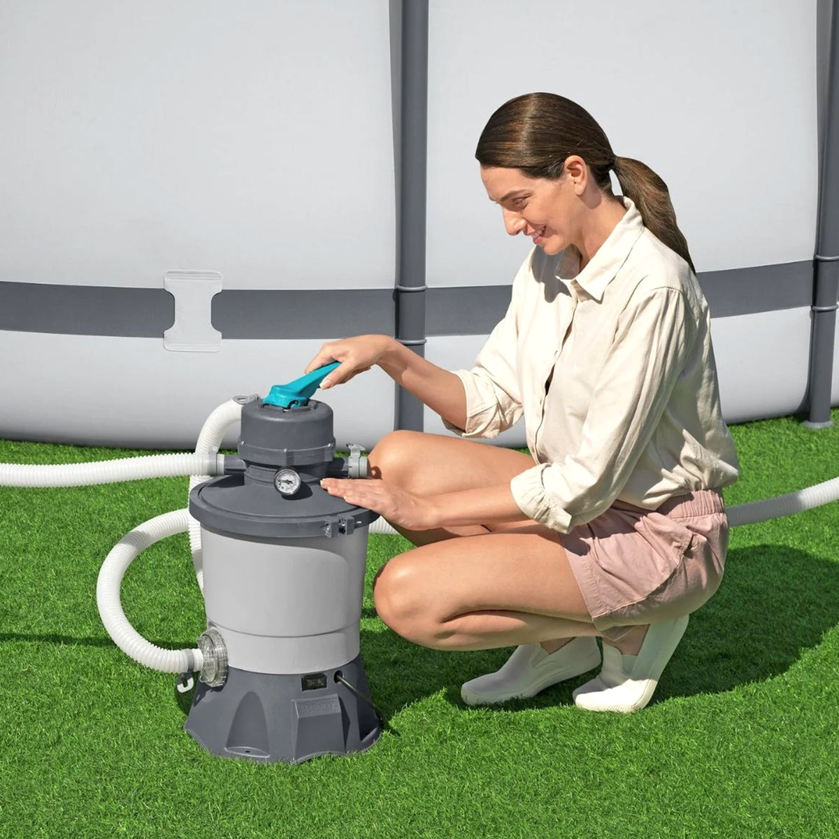 Bestway 950Gal Sand Filter Pump for Above Ground Swimming Pools (Open Box) - VMInnovations