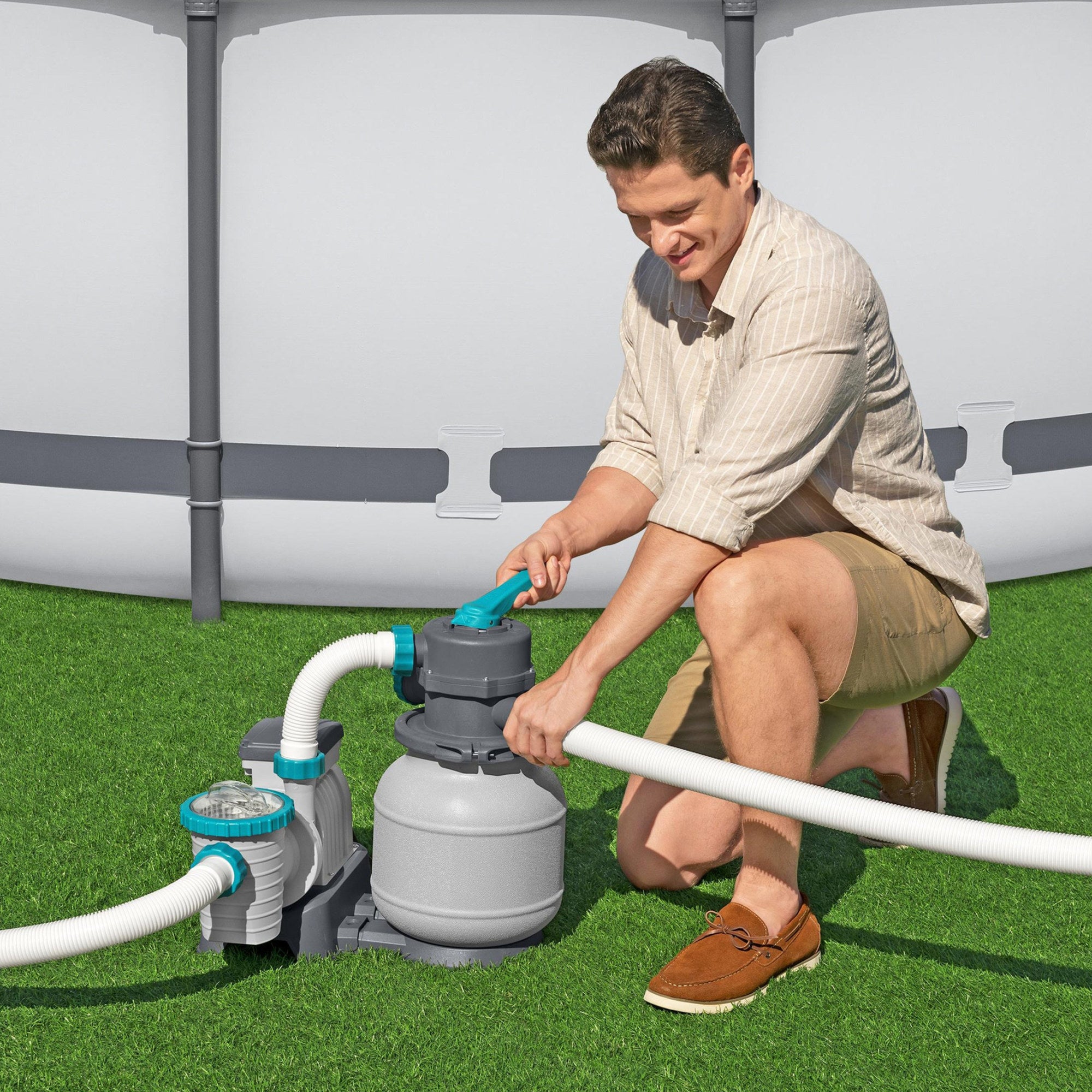 Bestway 1,500 Gal Sand Filter Pump for Above Ground Outdoor Swimming Pools(Used)