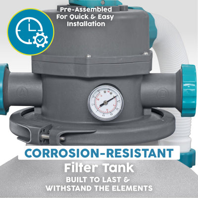 Bestway 2,200 Gallon Sand Filter Pump for Above Ground Outdoor Swimming Pools - VMInnovations