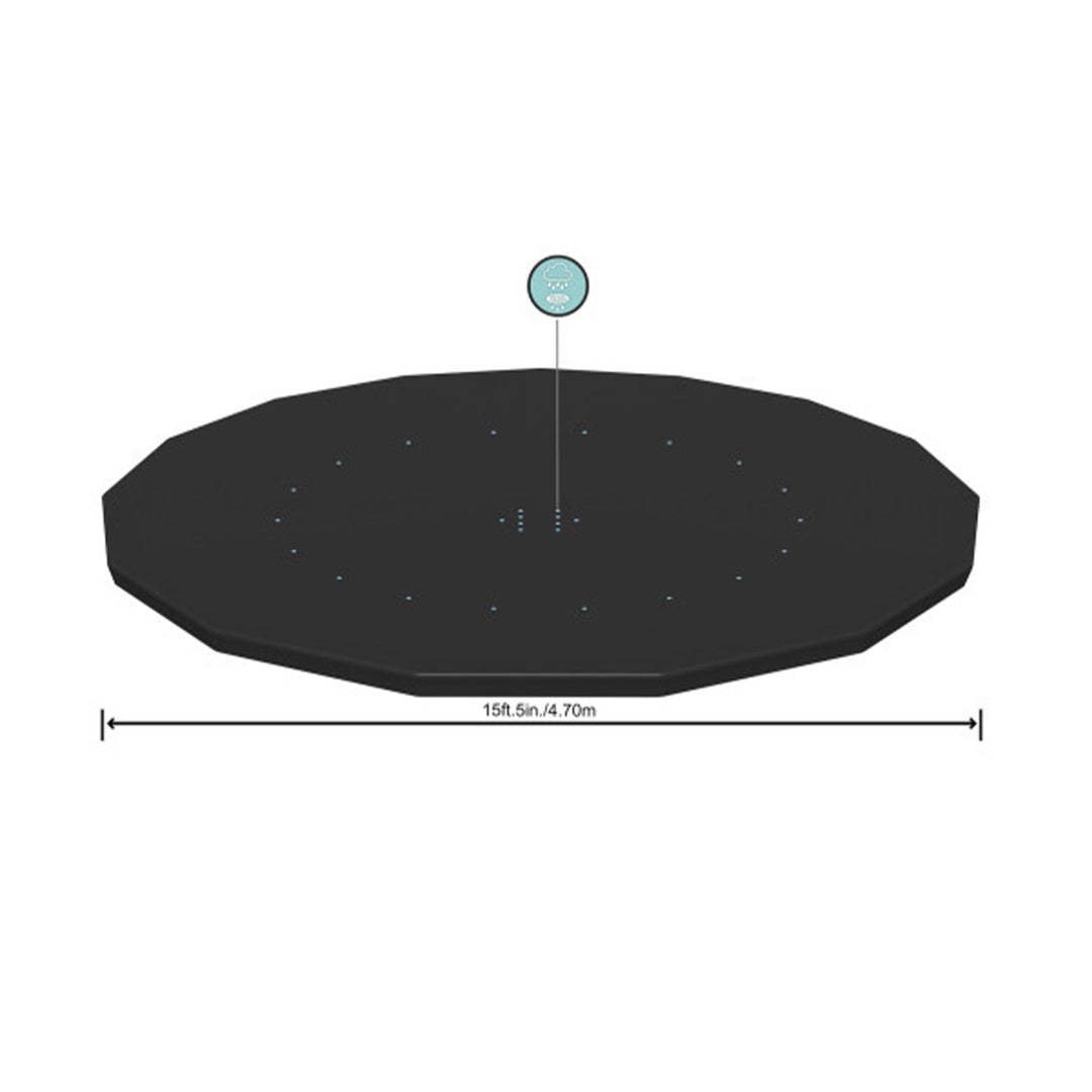 Bestway Round Pool Cover for 15 Foot Above Ground Pools, Black (Cover Only)