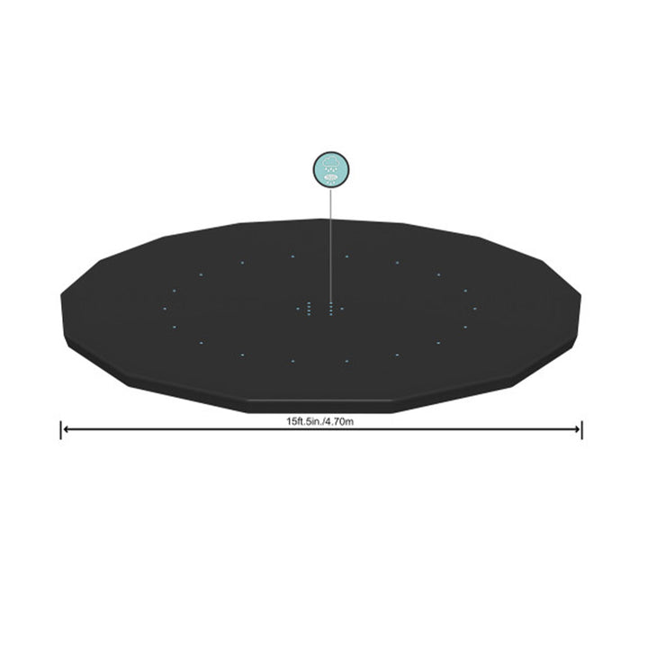 Bestway Round Pool Cover for 15 Foot Above Ground Pools, Black (Cover Only)