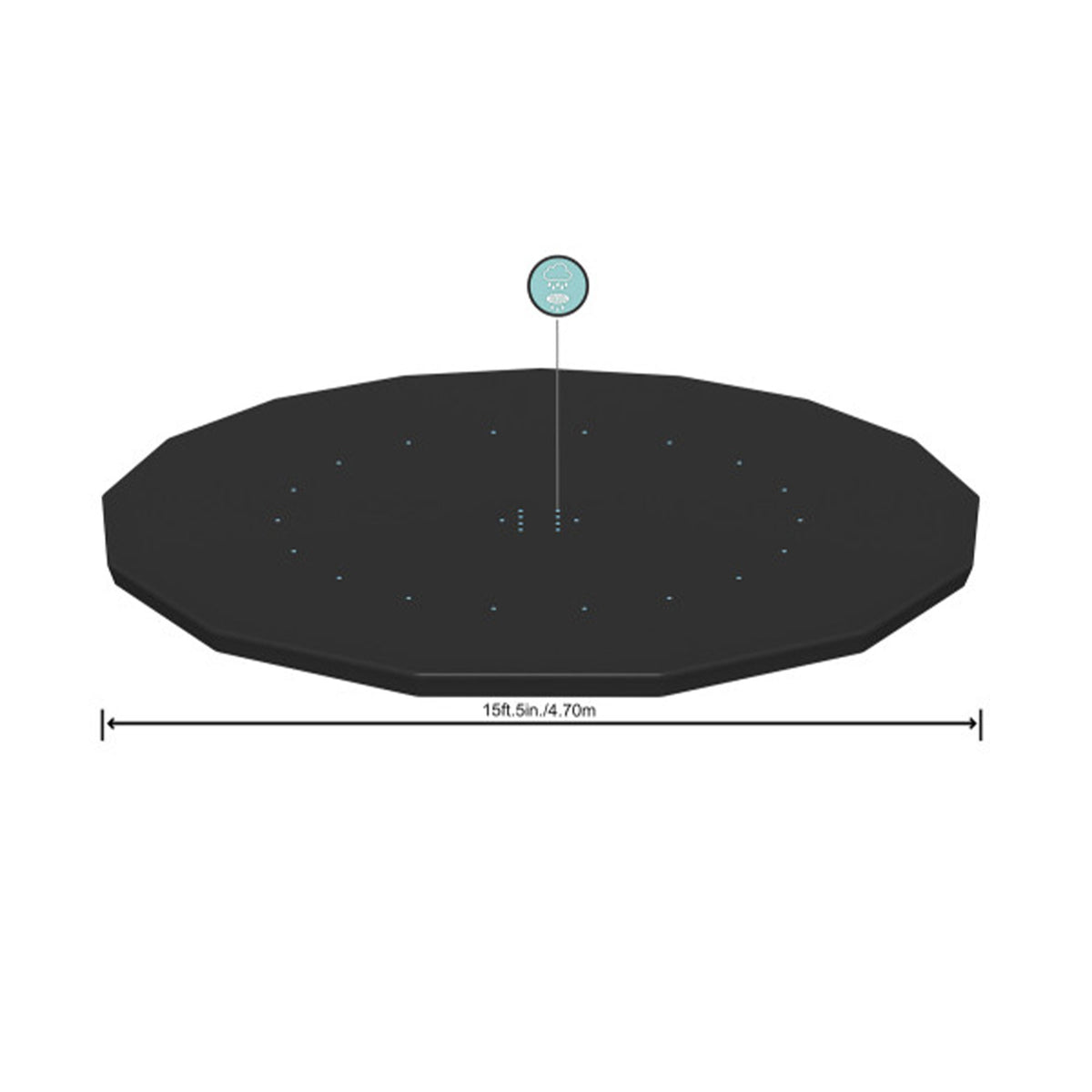Bestway Round Pool Cover for 15 Foot Above Ground Pools, Black (Open Box)