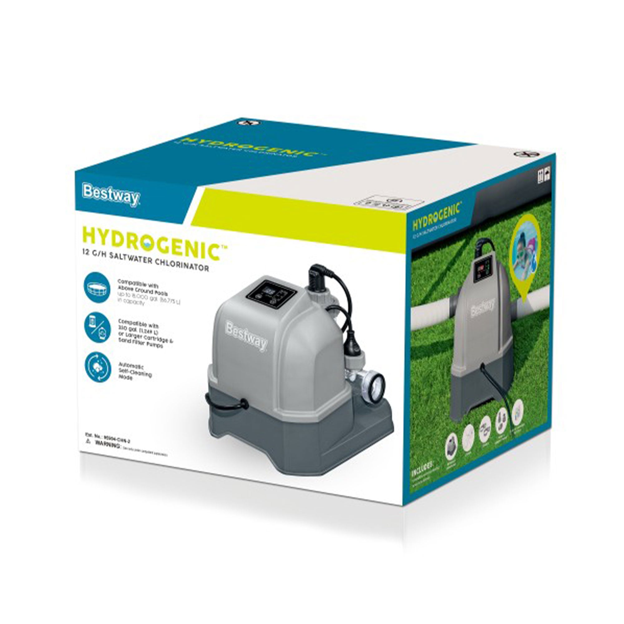 Bestway Hydrogenic 12 G/H Saltwater Chlorinator for Above Ground Pools(Open Box)
