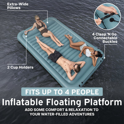 Bestway Hydro-Force Sun Soaker Inflatable 4 Person Water Float Platform Lounger - VMInnovations