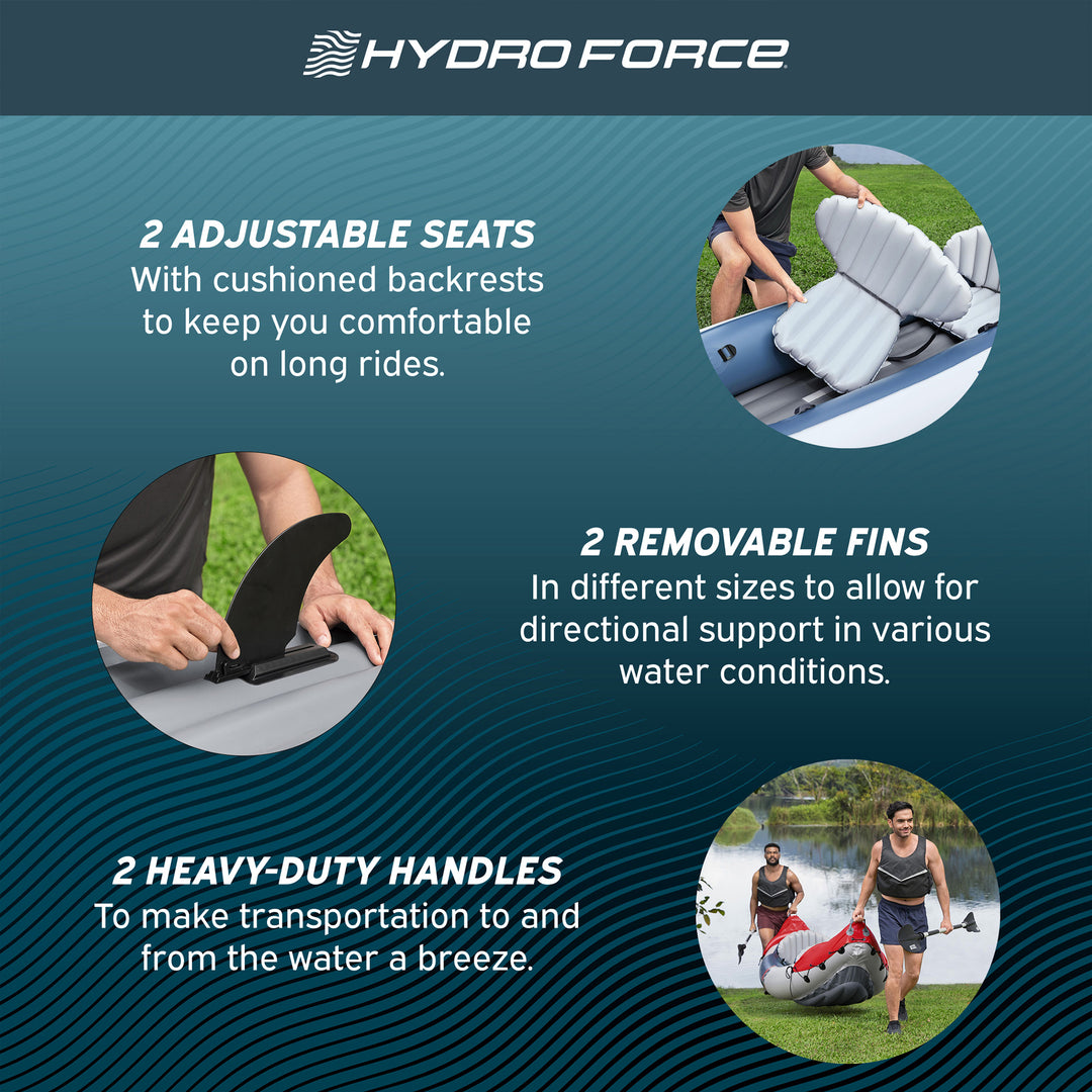 Bestway Hydro-Force Rapid X2 Inflatable 2 Person Kayak Water Sport Set (Used)
