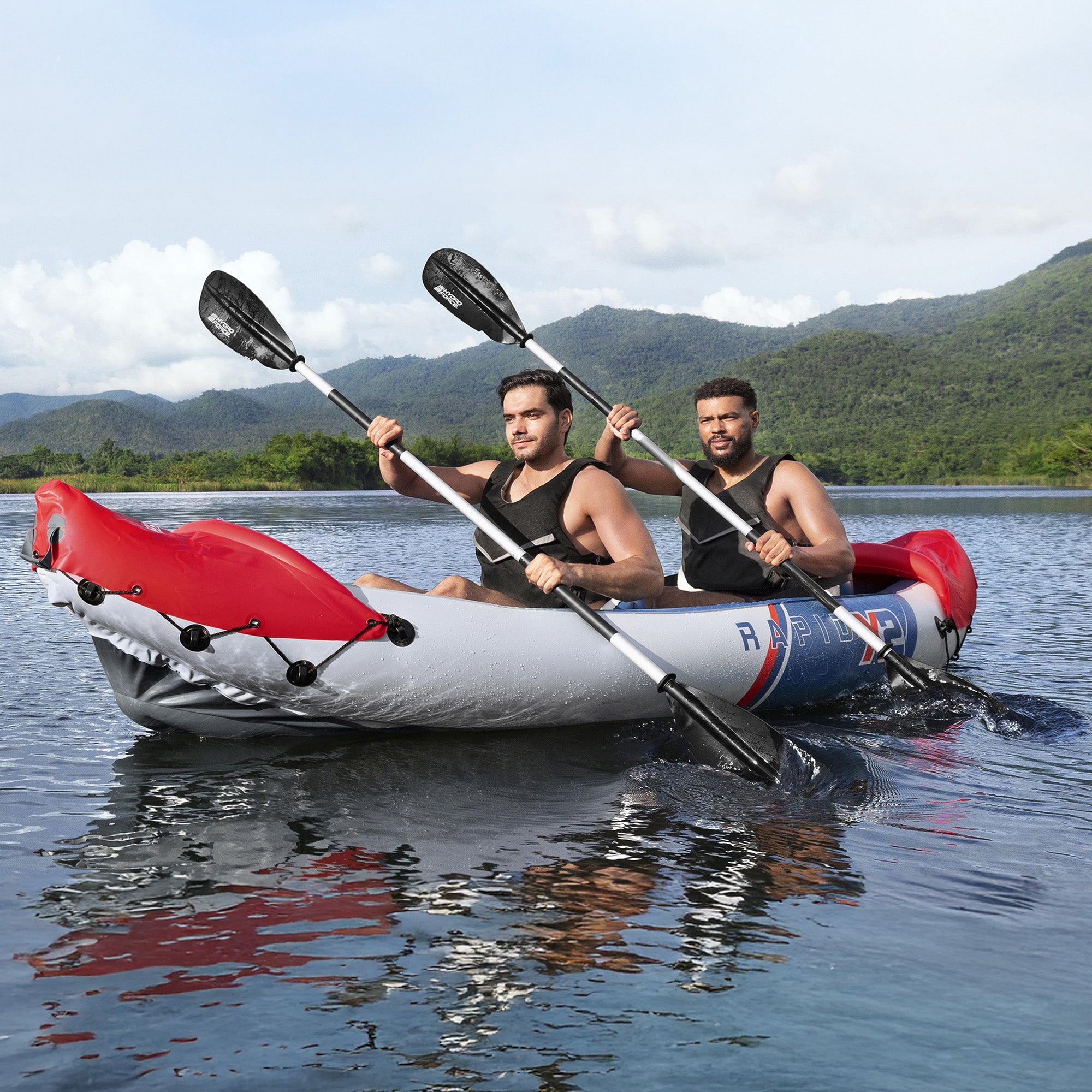 Bestway Hydro-Force Rapid X2 Inflatable 2 Person Kayak Outdoor Water Sport Set - VMInnovations