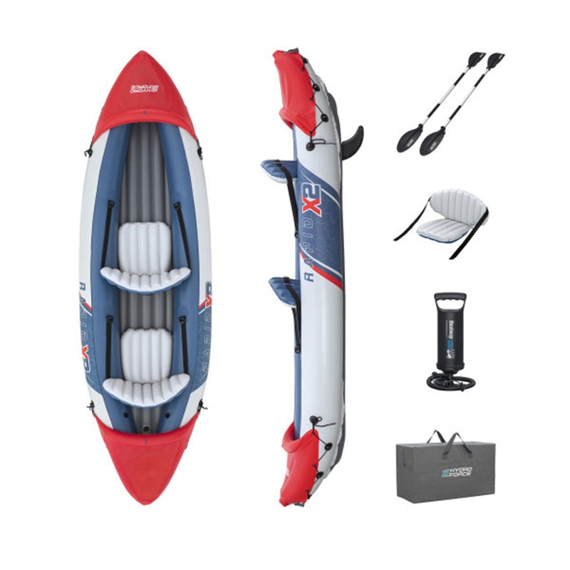 Bestway Hydro-Force Rapid X2 Inflatable 2 Person Kayak Outdoor Water Sport Set