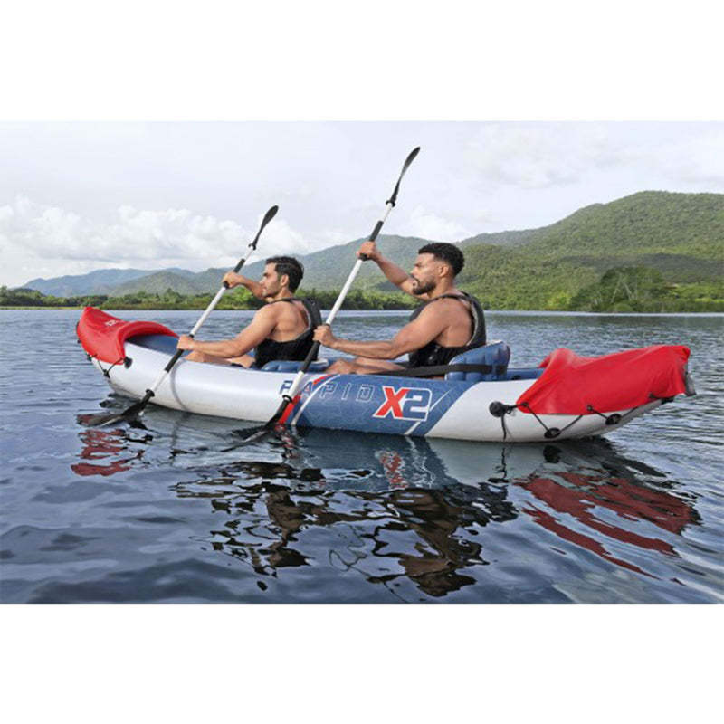 Bestway Hydro-Force Rapid X2 Inflatable 2 Person Kayak Outdoor Water Sport Set