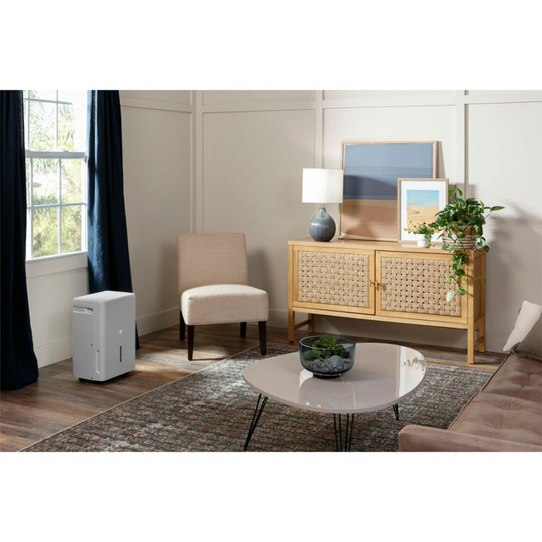 GE Portable 50 Pt Dehumidifier w/Smart Dry for Wet Spaces, Gray(Open Box)