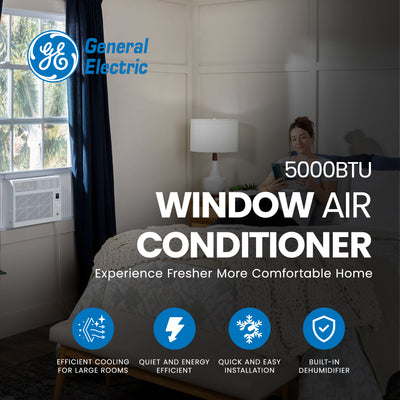 GE 5000BTU Window Air Conditioner Covers up to 150 Sq Ft (Certified Refurbished)