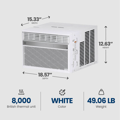 GE 8000BTU Window Air Conditioner Covers up to 350 Sq Ft (Certified Refurbished)