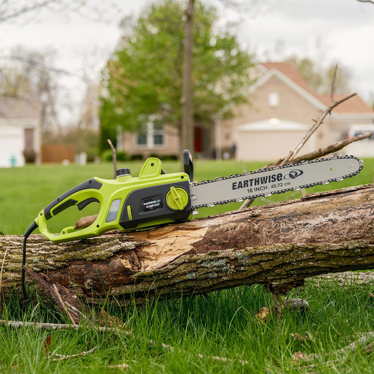 Earthwise Power Tools 8 Inch 15 Ampere Corded Electric Chainsaw with Handle