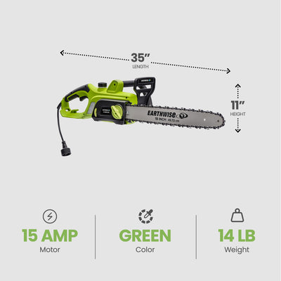 Earthwise Power Tools 8 Inch 15 Ampere Corded Electric Chainsaw with Handle
