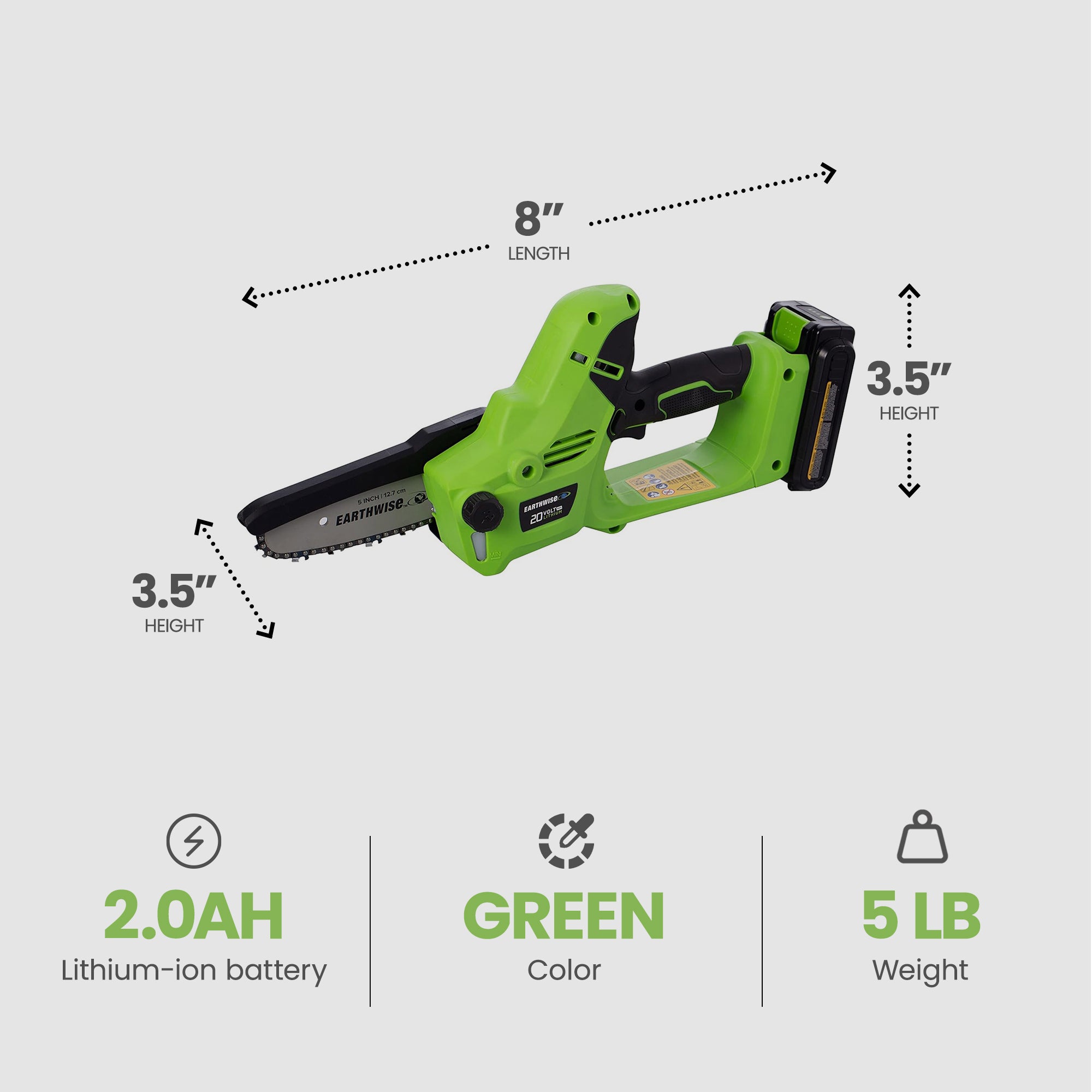 Earthwise Power Tools 20 Volt 5 Inch Mini Pruning Saw with Battery Power Source