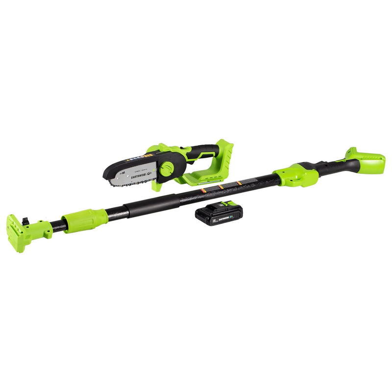 Earthwise Power Tools 16 inch Cordless Mini Pole Chainsaw with Battery Included