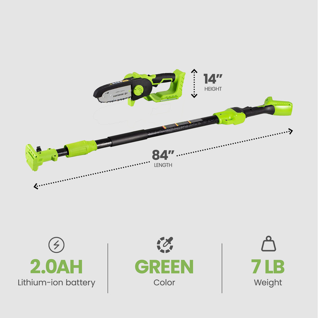 Earthwise Power Tools 16 inch Mini Pole Chainsaw with Battery Included(Open Box) - VMInnovations