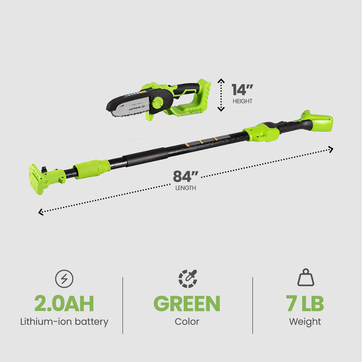 Earthwise Power Tools 16 inch Mini Pole Chainsaw with Battery Included(Open Box) - VMInnovations